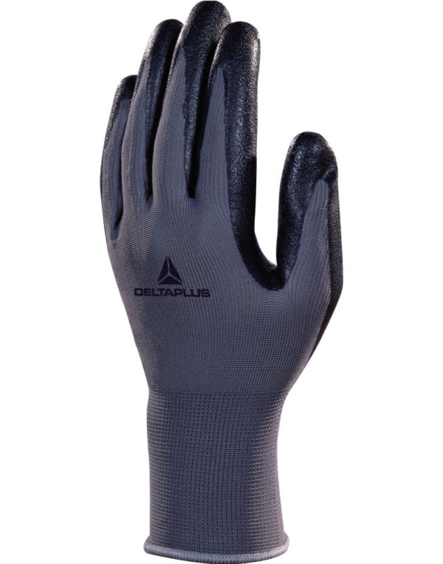 Polyester Knitted Gloves-Nitrile Foam Palm - Grey/Black