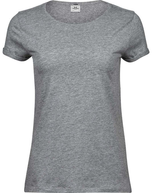 Ladies Roll-Up Tee - Heather Grey