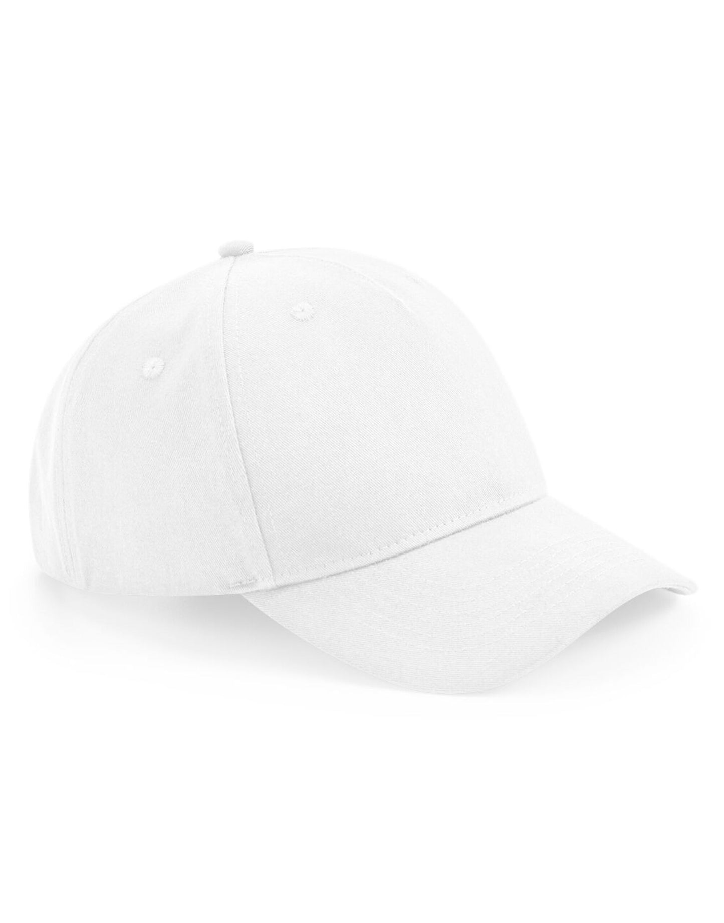 Organic Cotton 5 Panel Cap - White