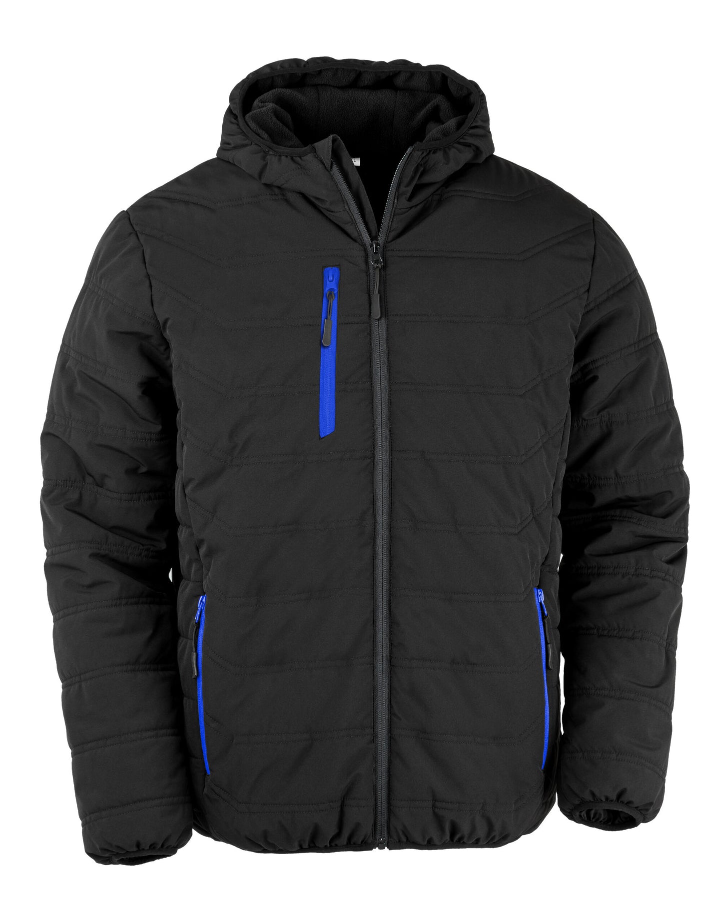 Black Compass Padded Winter Jacket - Black/Royal