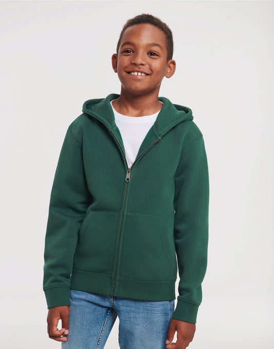 Kids Authentic Zip Hood Sweat - Bottle Green