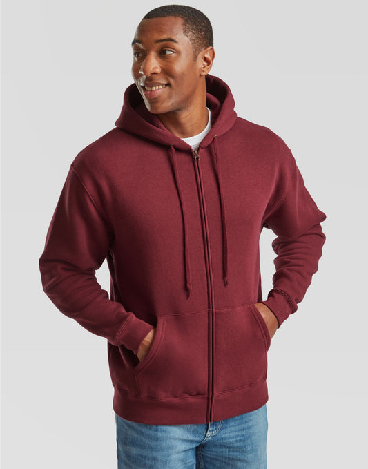 Men's Premium Hooded Sweat Jacket - Burgundy