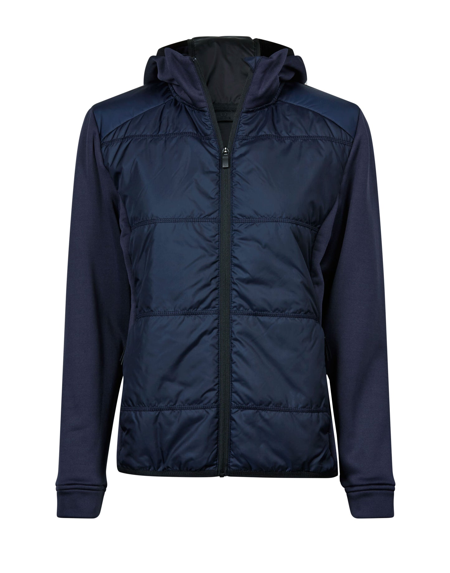 Ladies' Hybrid-Stretch Hooded Jacket - Navy/Navy