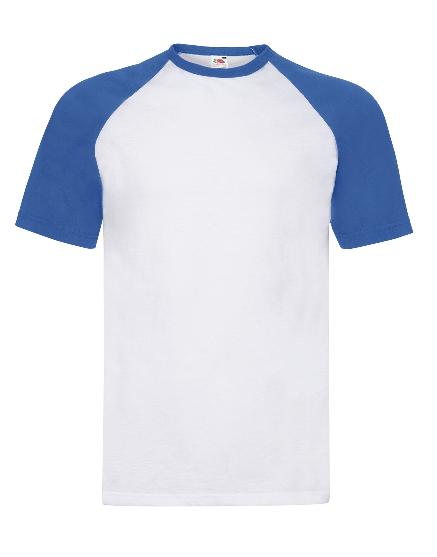 Men's Valueweight Short Sleeve Baseball T-Shirt - White/Royal Blue