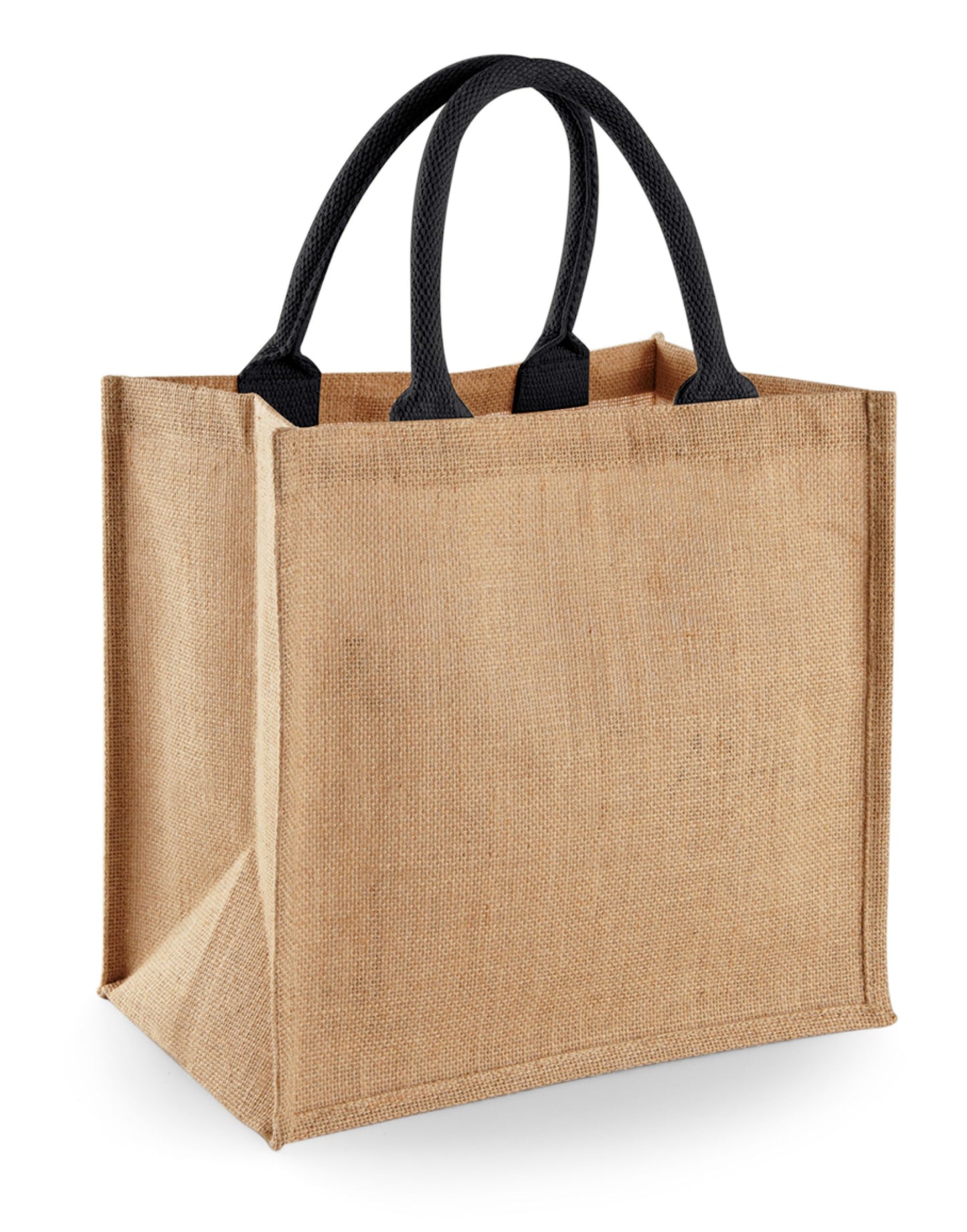 Jute Midi Tote - Natural/Black