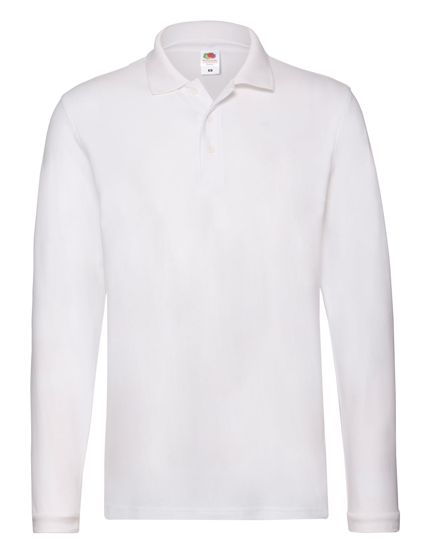 Men's Premium Long Sleeve Polo - White