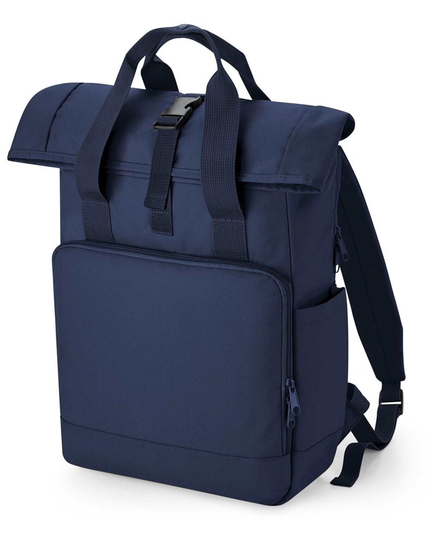 Recycled Twin Handle Roll-Top Laptop Backpack - Navy Dusk