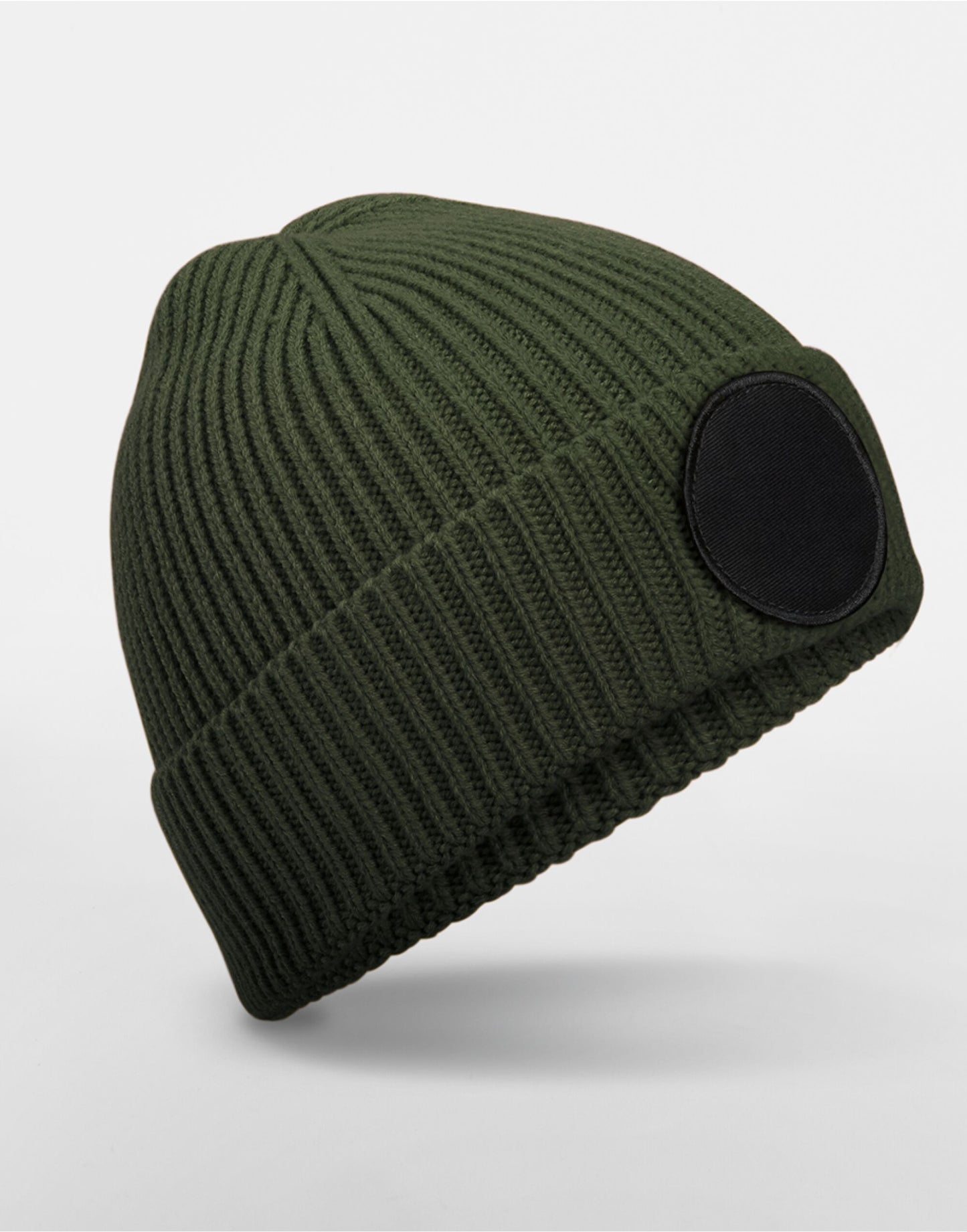 Circular Fashion Patch Beanie - Olive Green/Black