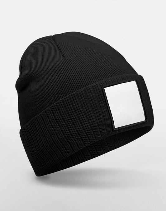 Appliqué Patch Beanie - Black/White