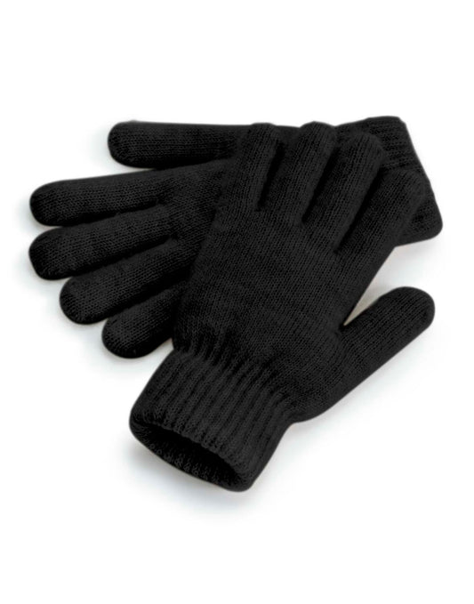 Cosy Ribbed Cuff Gloves - Black Marl