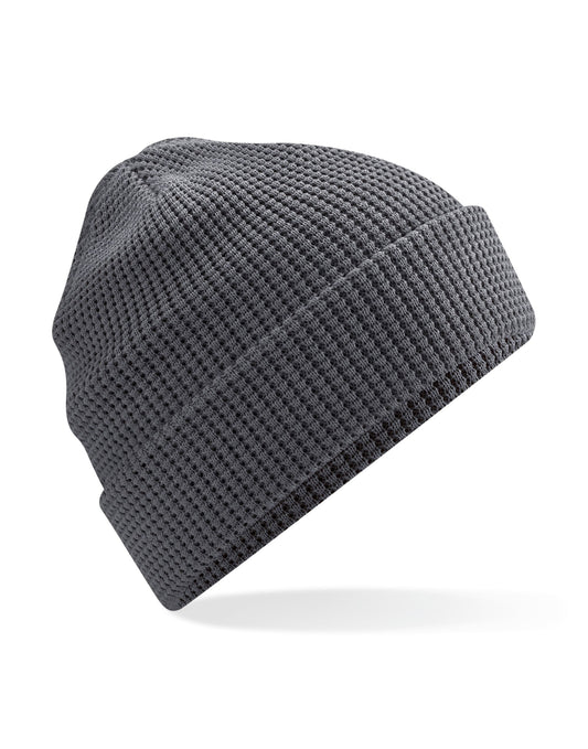 Organic Cotton Waffle Beanie - Graphite