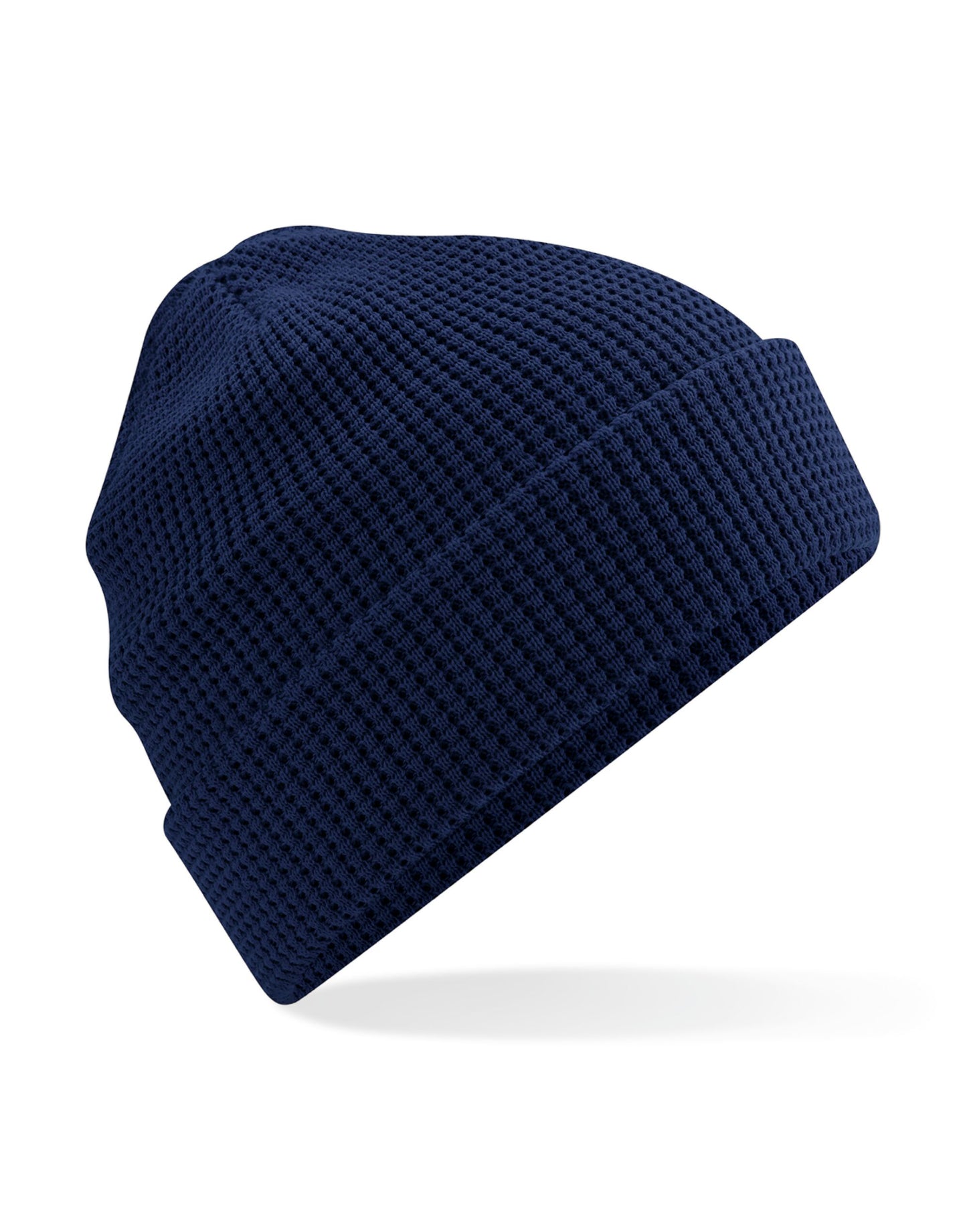 Organic Cotton Waffle Beanie - Oxford Navy