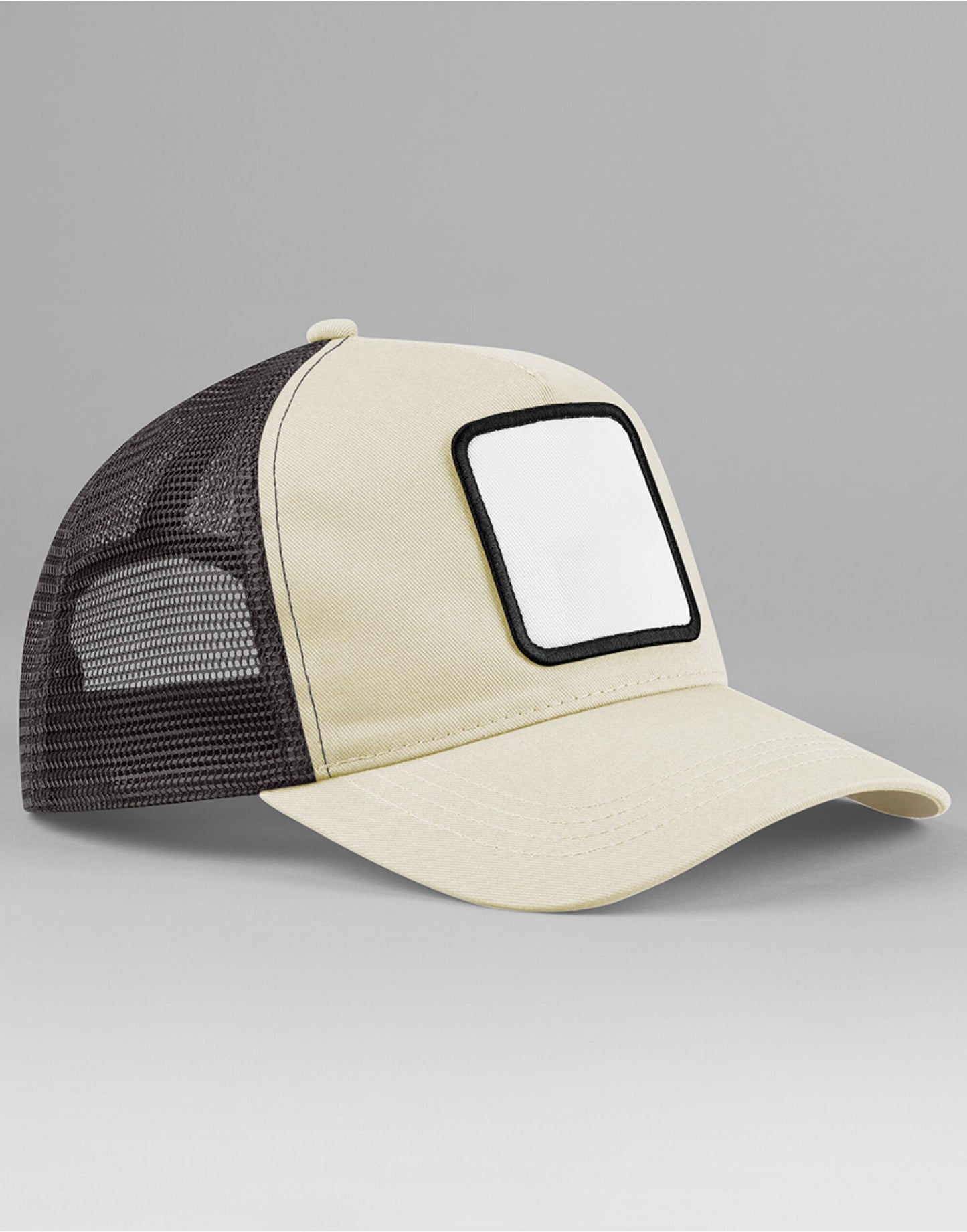 Appliqué Patch 5 Panel Trucker - Stone/Shadow Grey