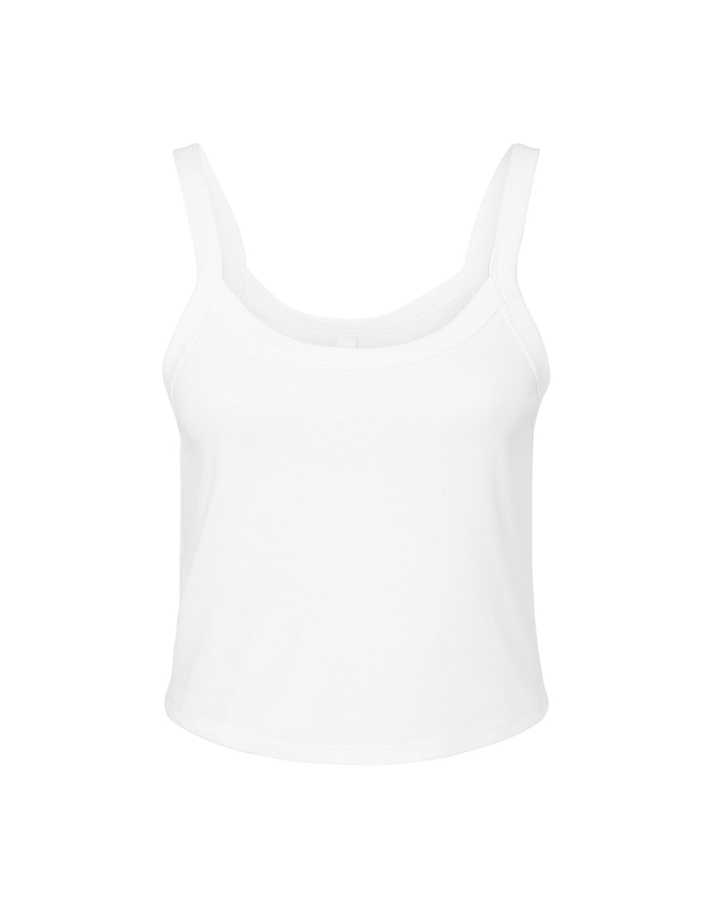 Women's Micro Rib Strap Tank - Solid White Blend
