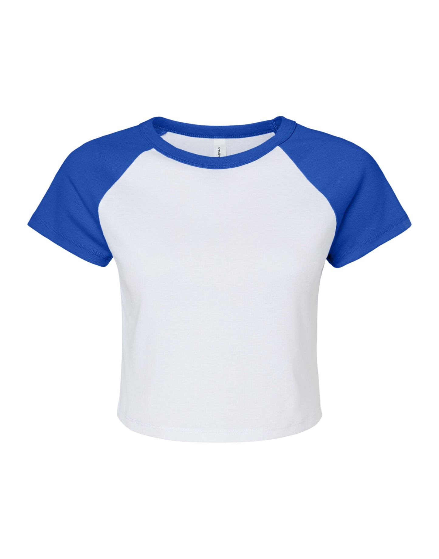 Women's Micro Rib Raglan Baby Tee - White/True Royal