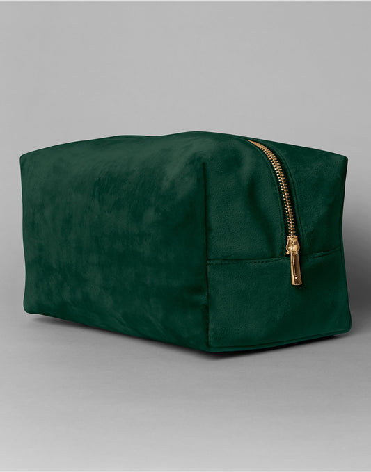 Velvet Toiletry/Accessory Case - Dark Emerald