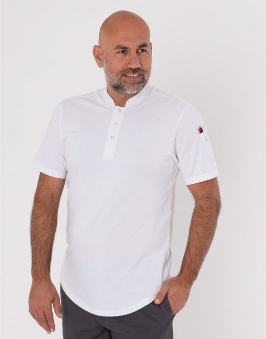 Le Chef Pique Chef Shirt - White