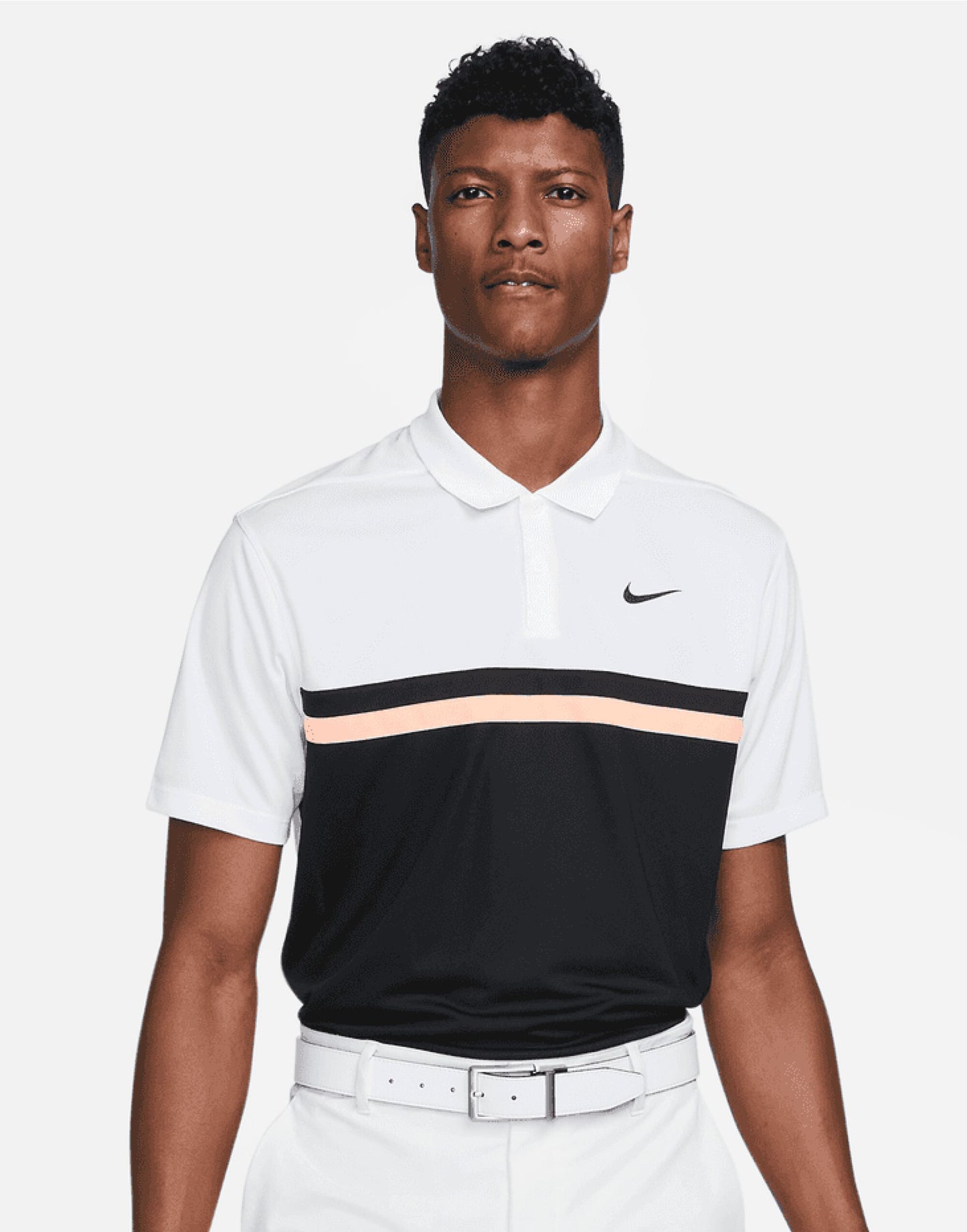 Nike Victory Colourblock Polo - White/Black/Arctic Orange
