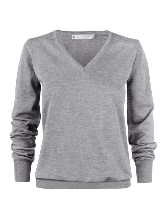Ladies Westmore V Jumper - Grey Melange