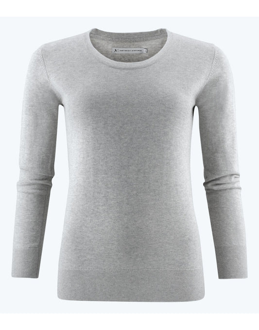 Ashland U-Neck Ladies Knit - Grey Melange