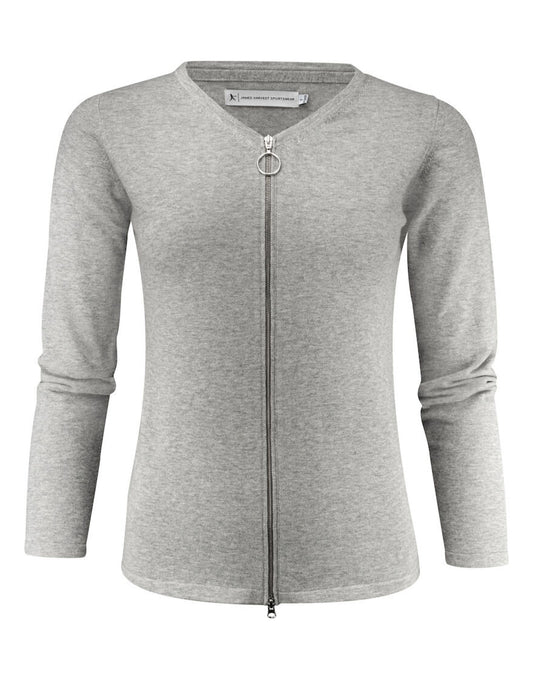 Ladies Knitted Cardigan - Grey Melange