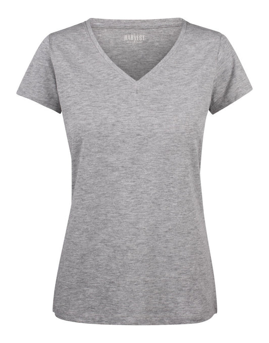Whailford V-Neck Ladies T - Grey Melange
