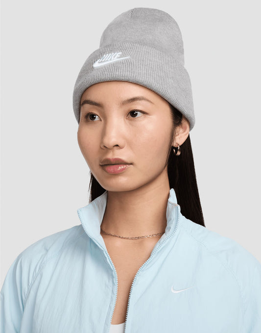 Futura Peak Beanie - Dark Grey Heather/White