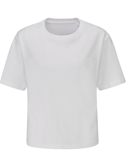 Women's Organic Cropped Heavy T - White
