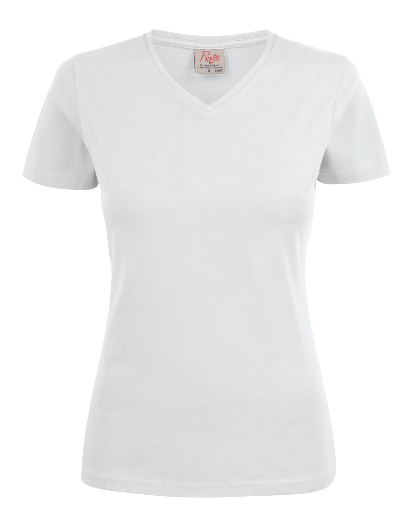 Ladies Heavy V-Neck T-Shirt - White