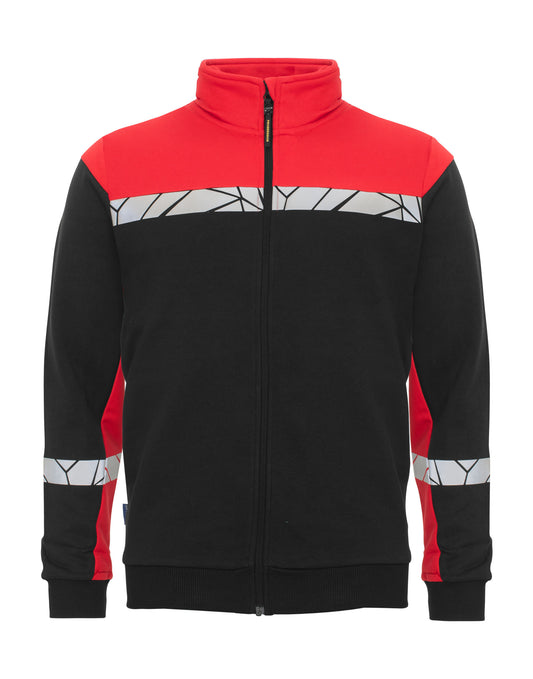 Progression 7103 Full Zip Sweat - Black/Red