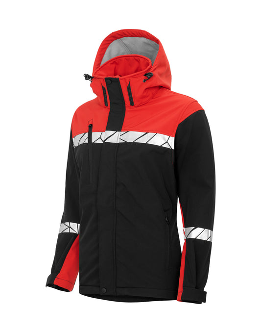 Progression 7417 Ladies Softshell Jacket - Black/Red