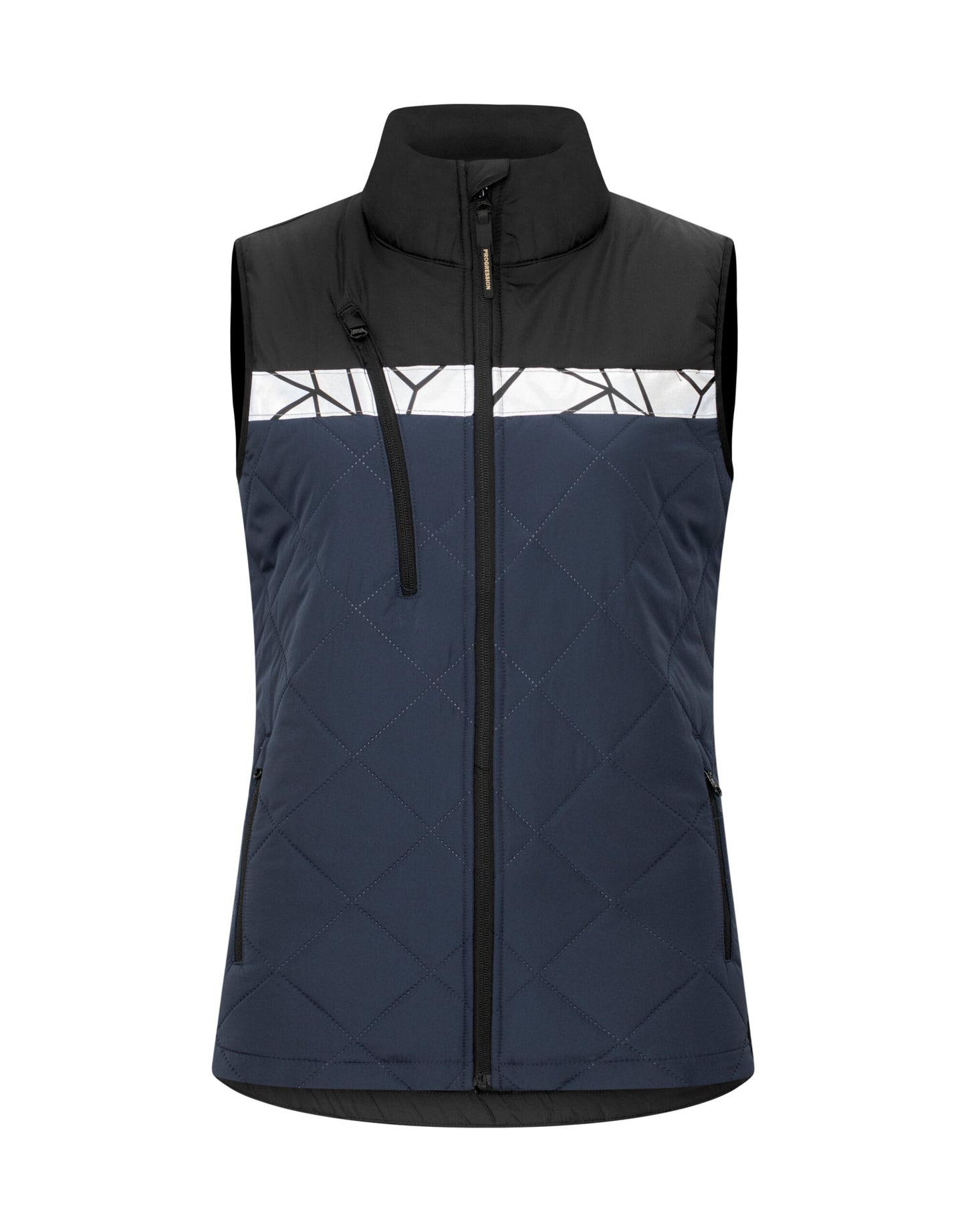 Progression 7701 Ladies Quilted Vest - Navy/Black