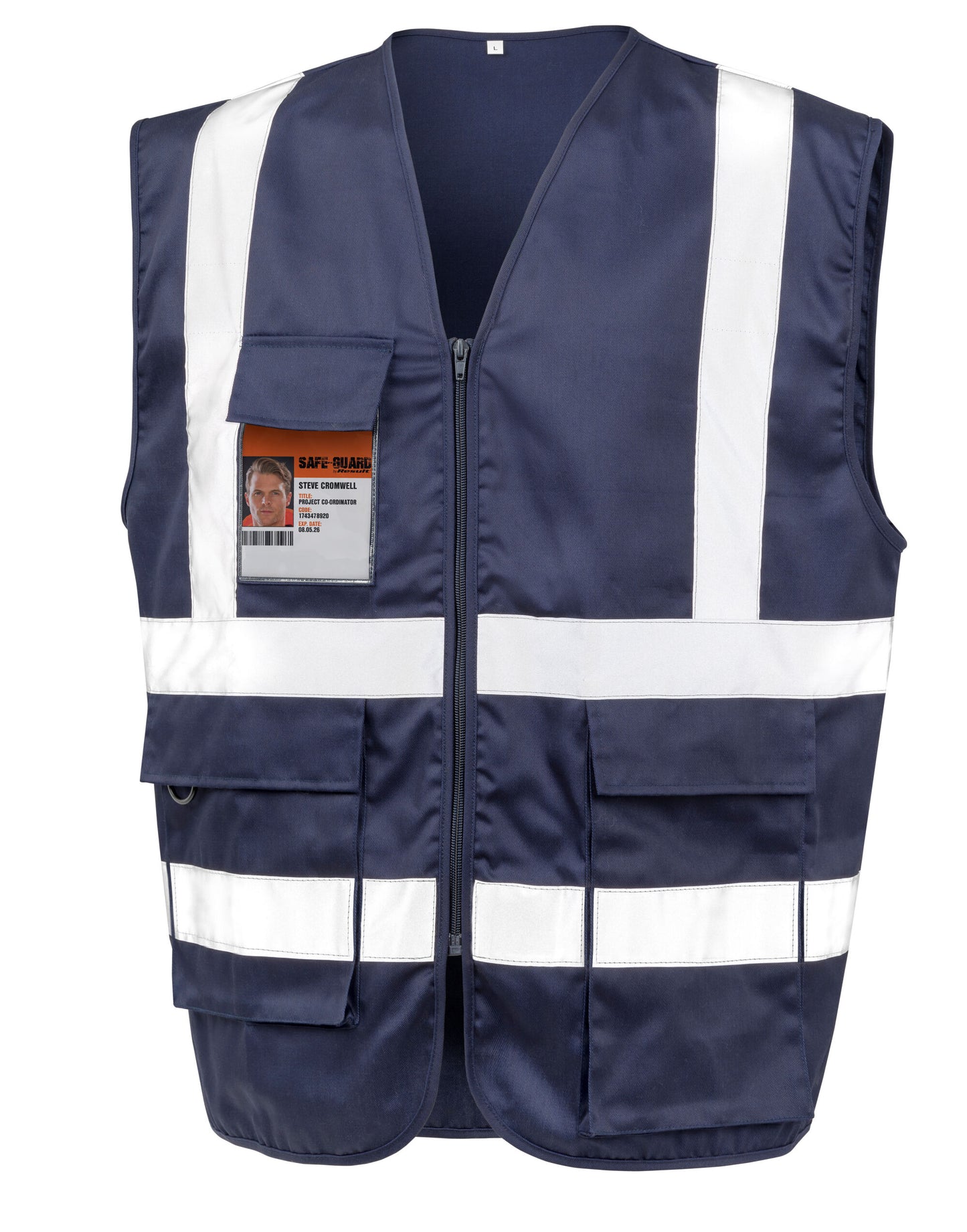 Heavy Duty Polycotton Security Vest - Navy