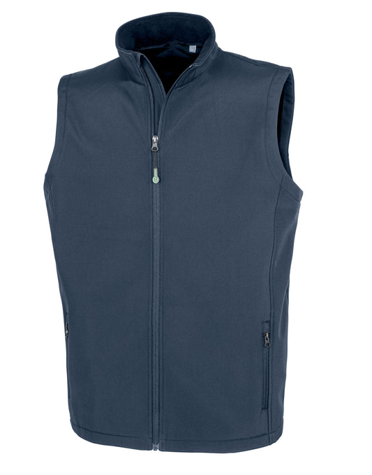 Men's Recycled 2-Layer Printable Softshell Bodywarmer - Navy
