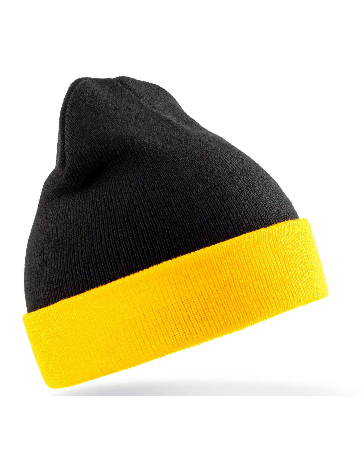 Recycled Black Compass Beanie - Black/Yellow