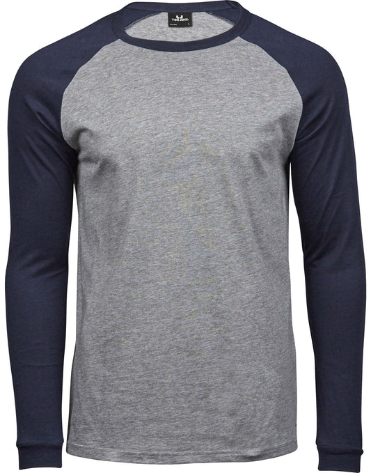 Men's Baseball Tee - Heather Grey/Navy