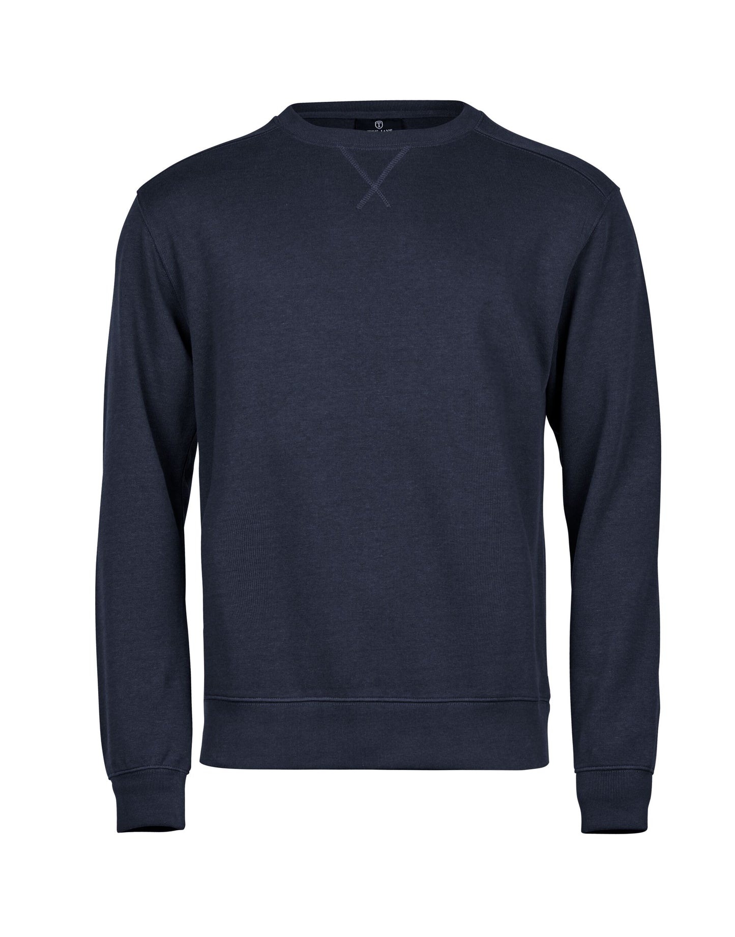 Ribbed Interlock Crewneck - Navy