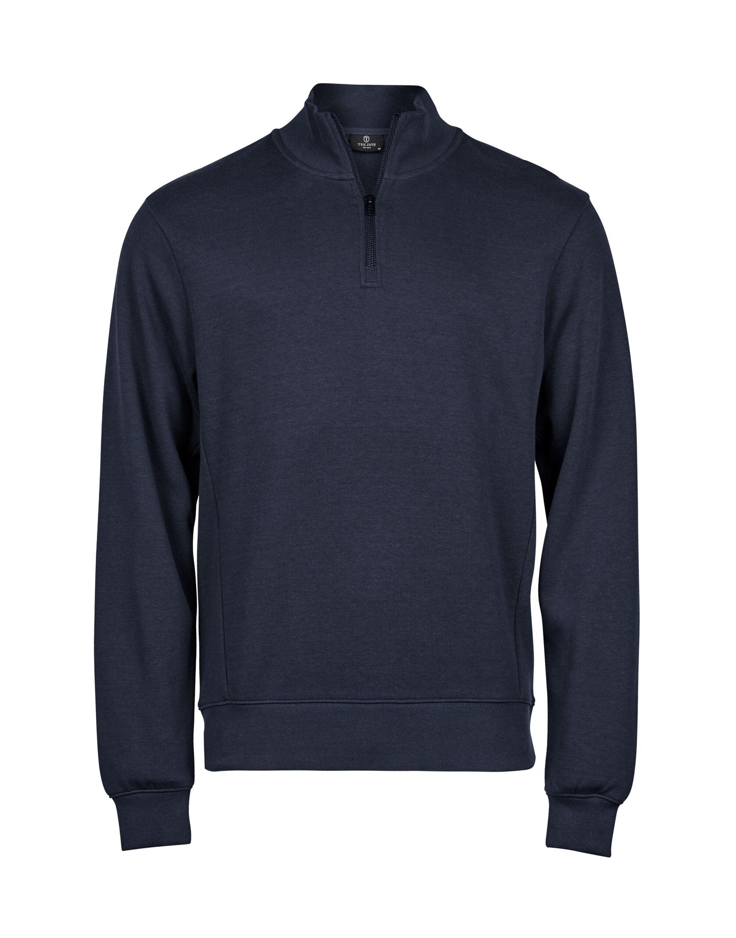Ribbed Interlock Half Zip - Navy