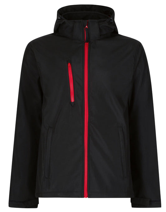 Venturer 3 Layer Hooded Softshell - Black/Red