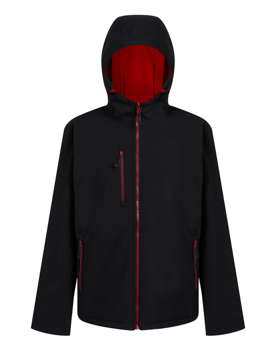 Navigate 2-Layer Hooded Softshell Jacket - Black/Classic Red