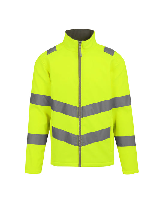 Hi-Vis Pro Contract Ablaze 2 Layer Softshell Jacket (Class 3) - Hi-Vis Yellow