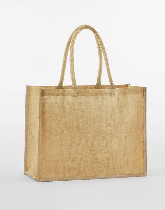 Natural Starched Jute Classic Shopper - Natural