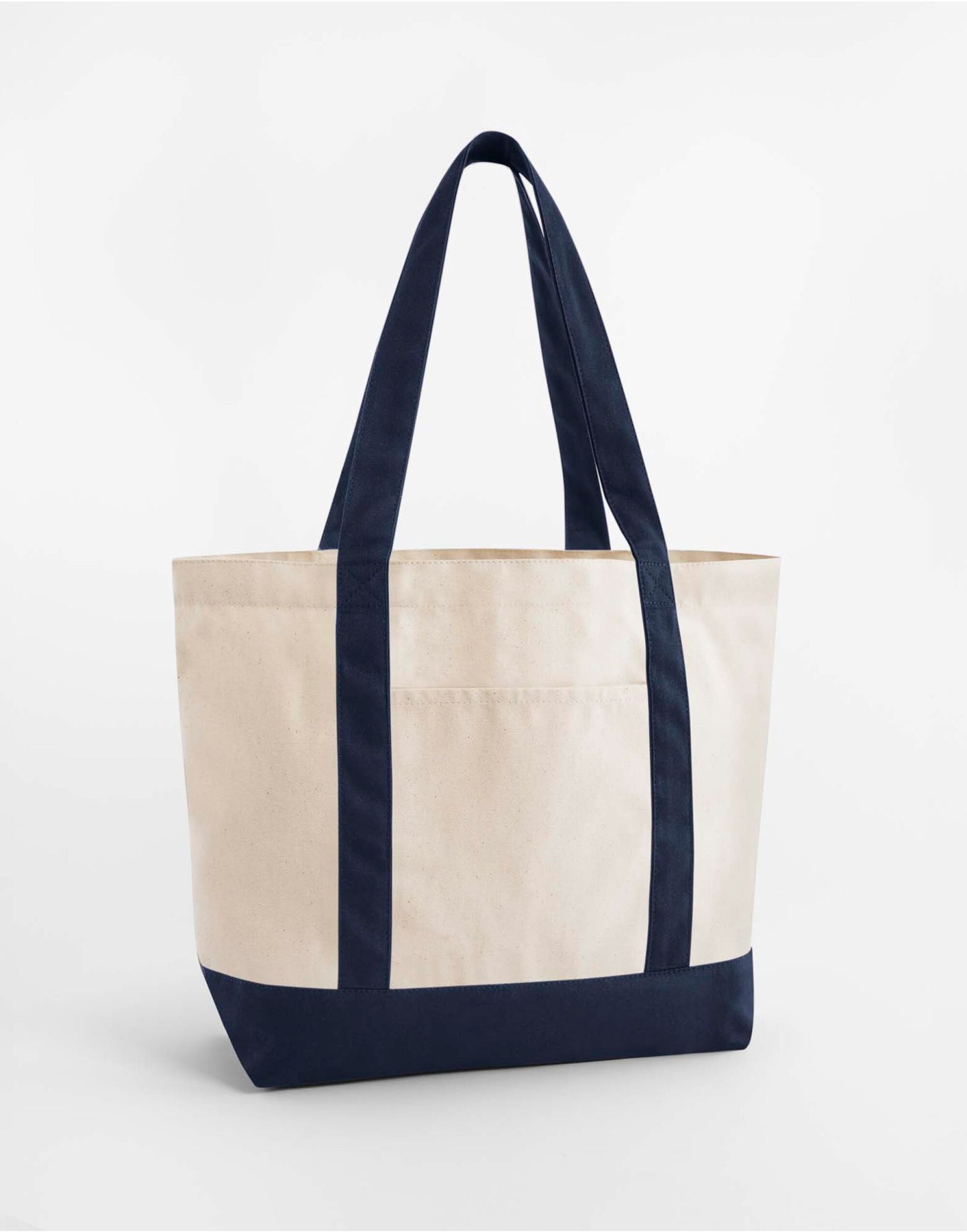 EarthAware® Organic Varsity Shopper - Natural/French Navy