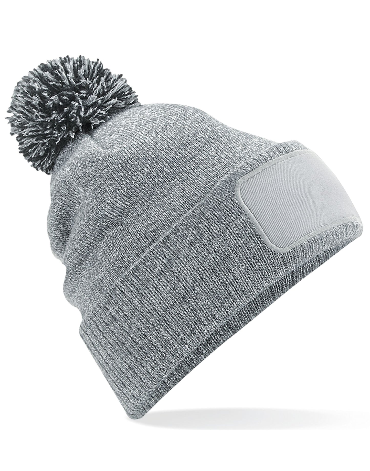 Snowstar® Patch Beanie - Heather Grey/black