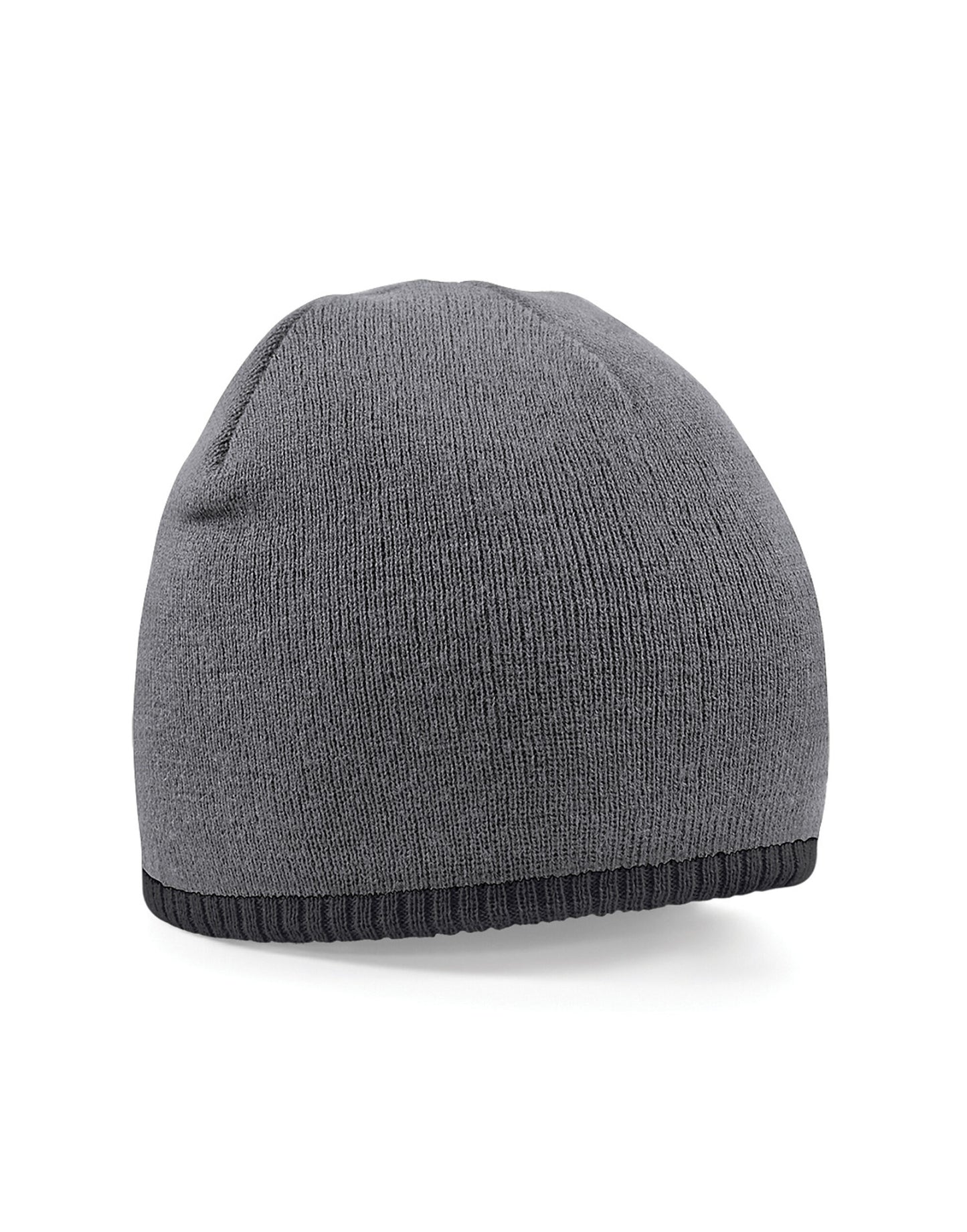 Two-Tone Pull On Beanie - Graphite Grey/Black