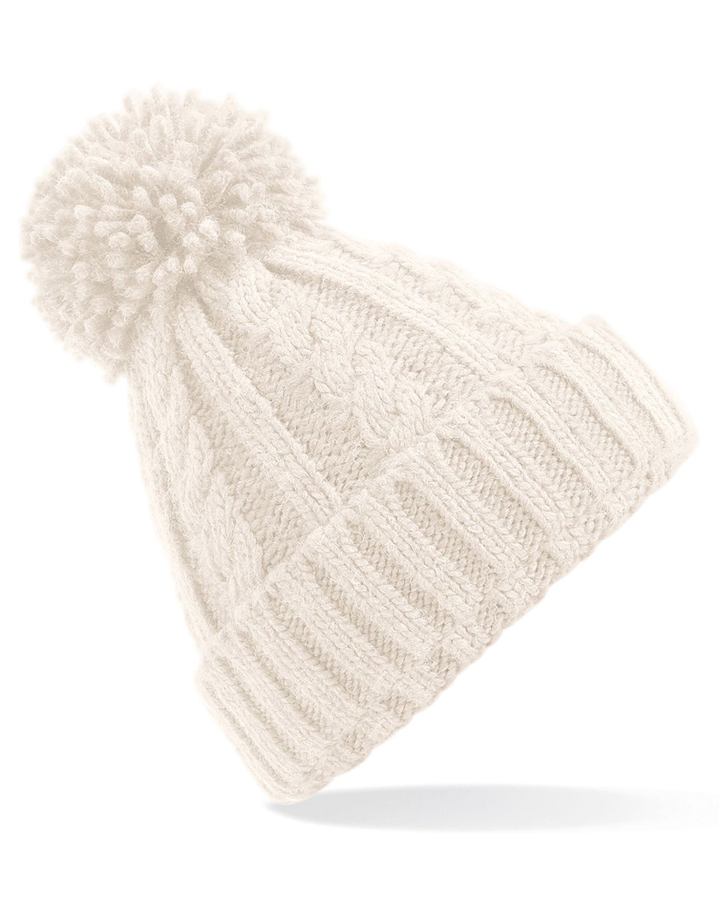 Cable Knit Melange Beanie - Oatmeal