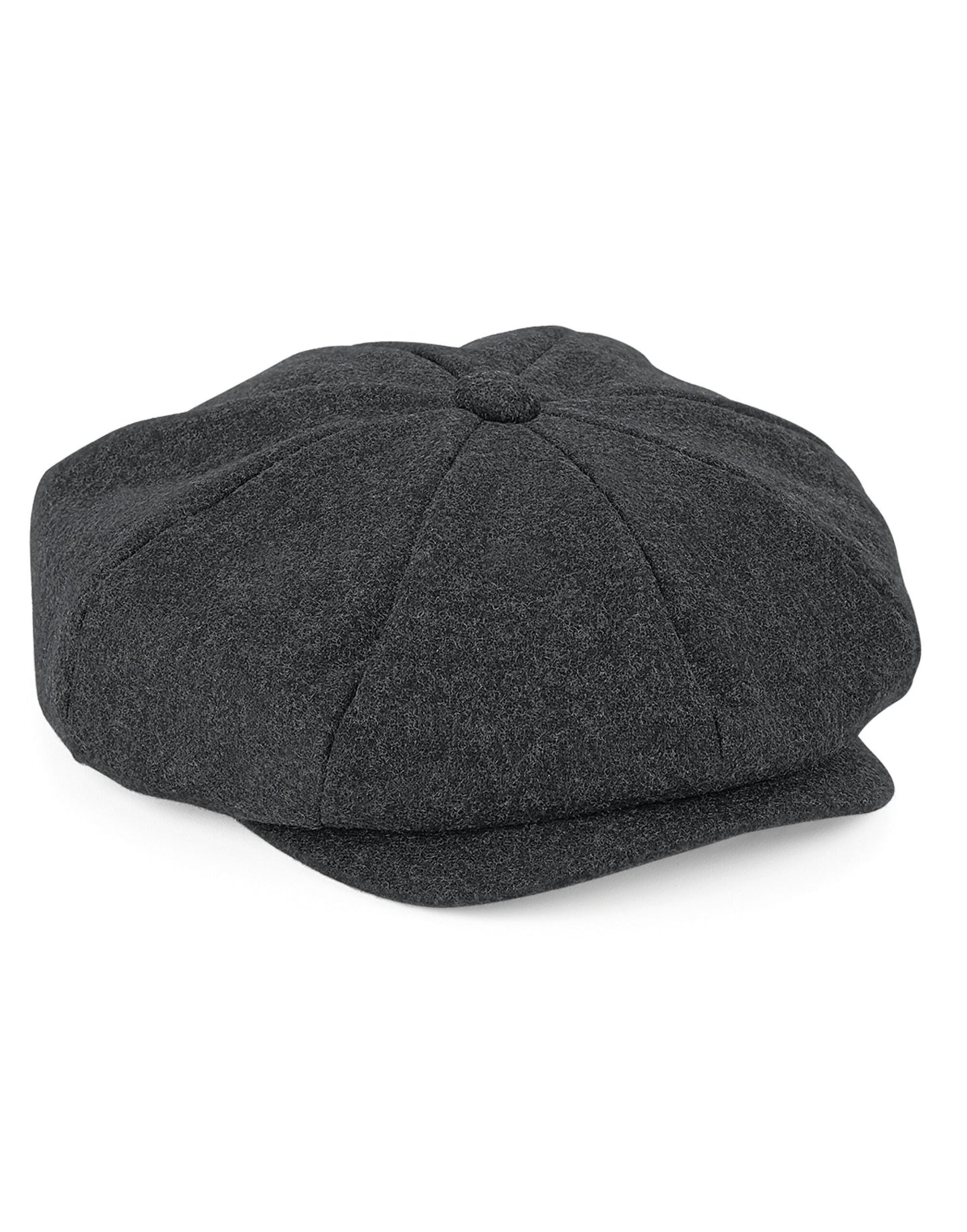 Melton Wool Baker Boy Cap - Charcoal Marl