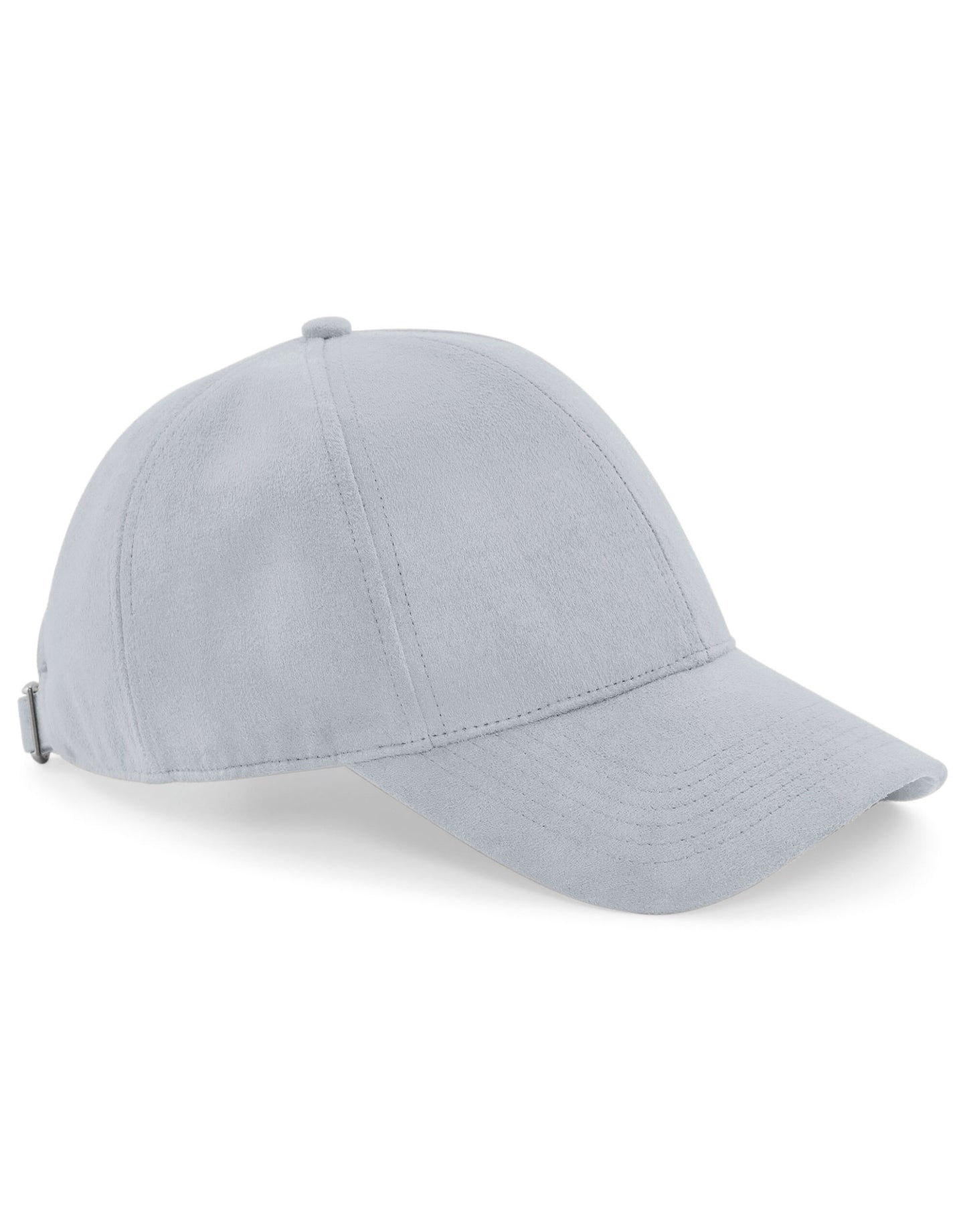 Faux Suede 6 Panel Cap - Light Grey