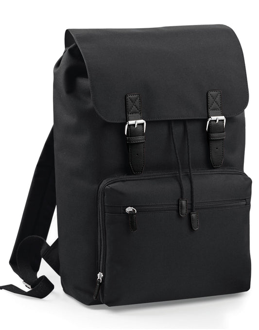 Vintage Laptop Backpack - Black/Black