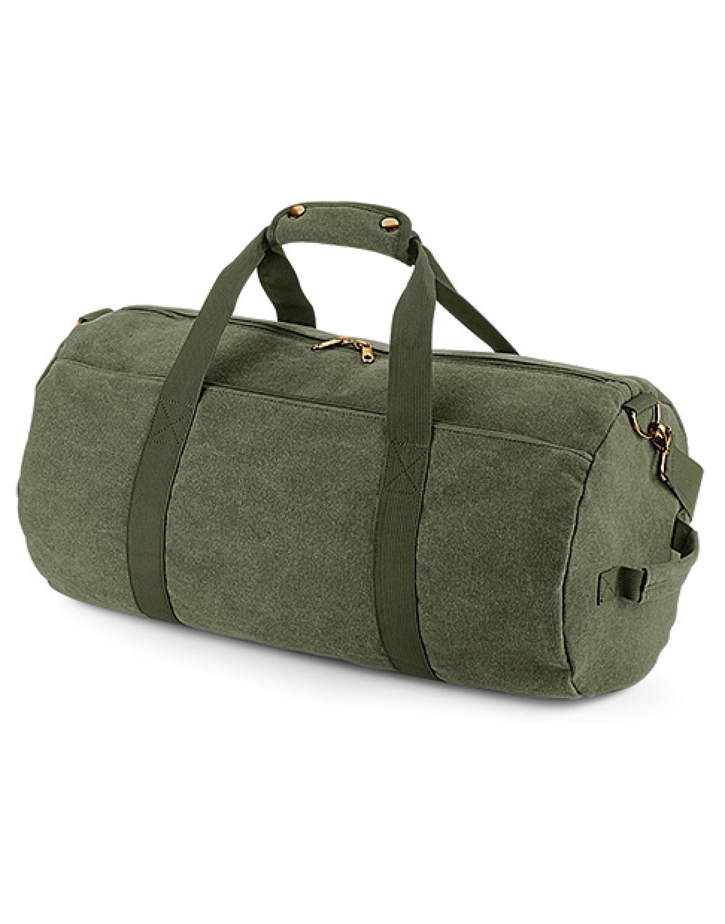 Vintage Canvas Barrel Bag - Vintage Military Green
